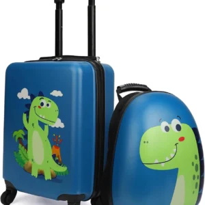 Kids Suitcase Set w/Wheels and Backpack Boys Age 3-8