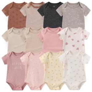 Short Sleeve Newborn Bodysuits Cotton Girl/Boy Set