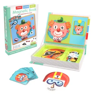 Montessori Magnetic Busy Book Cartoon Puzzles Game