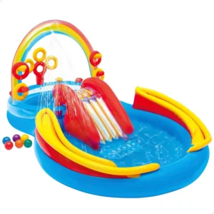 Multicolor Rainbow Pool. Slide, Ring Toss, Ages 2+