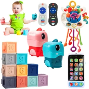 Montessori Baby Toys Teether, Cell Phone, Shapes