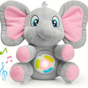 Musical Plush Stuffed Elephant with Music & Lights