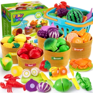 Joyfy 60 pc Color Sorting Play Food Set for Kids