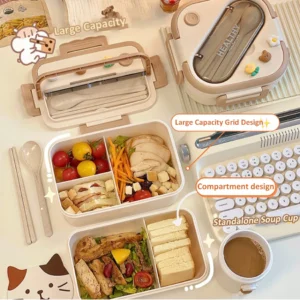Microwavable Bento Storage Kids Lunch Box 5Y+