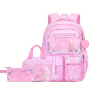 Cute Girls 3Pc School Backpack Set Large Capacity