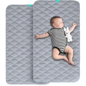 2-Pack Non-Slip Waterproof Crib Mattress Protector