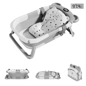 Collapsible Baby Bath Tub, Thermometer, Drain Hole