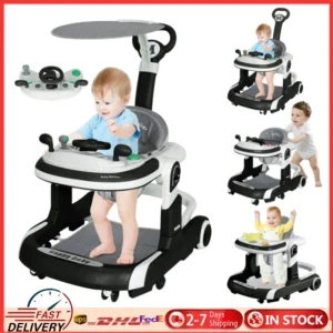 4 in 1 Baby Toddler Push Walker with Sunshade