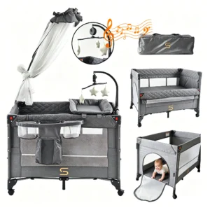 Steanny Pack N Play,  All-n-One Travel Bassinet